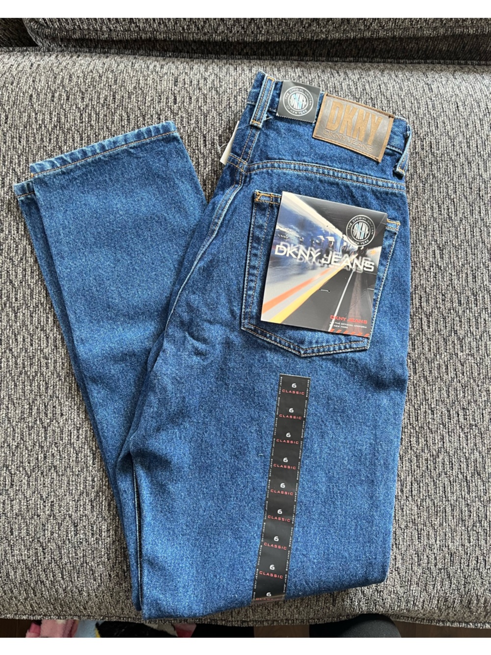 DKNY Women's Relaxed Fit Jeans in Classic Blue Denim